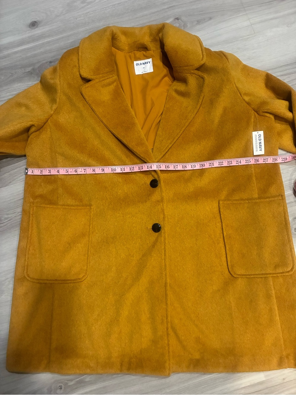 Old Navy Women's Mustard Wool-Blend Coat - Picture 5 of 11